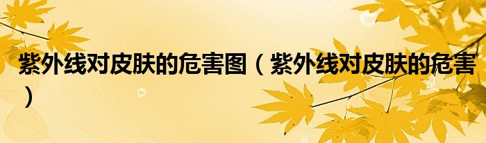 紫外線對皮膚的危害圖（紫外線對皮膚的危害）