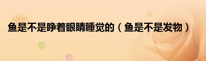 魚是不是睜著眼睛睡覺的（魚是不是發(fā)物）