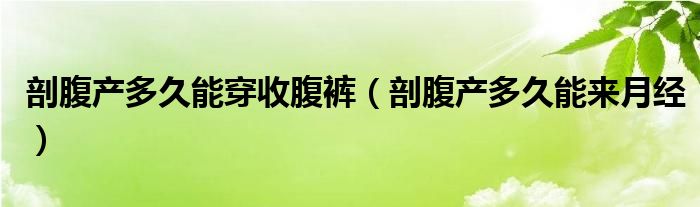 剖腹產(chǎn)多久能穿收腹褲（剖腹產(chǎn)多久能來月經(jīng)）
