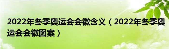 2022年冬季奧運(yùn)會(huì)會(huì)徽含義（2022年冬季奧運(yùn)會(huì)會(huì)徽?qǐng)D案）