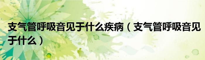 支氣管呼吸音見于什么疾?。ㄖ夤芎粑粢娪谑裁矗?class='thumb lazy' /></a>
		    <header>
		<h2><a  href=