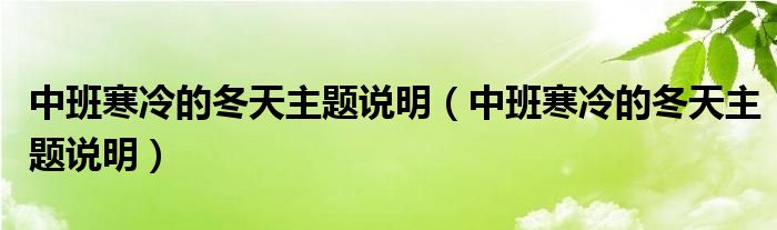 中班寒冷的冬天主題說明（中班寒冷的冬天主題說明）