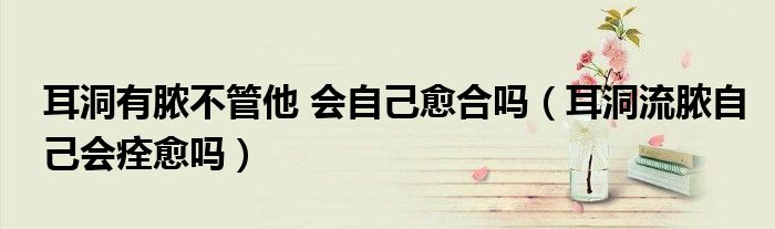 耳洞有膿不管他 會自己愈合嗎（耳洞流膿自己會痊愈嗎）