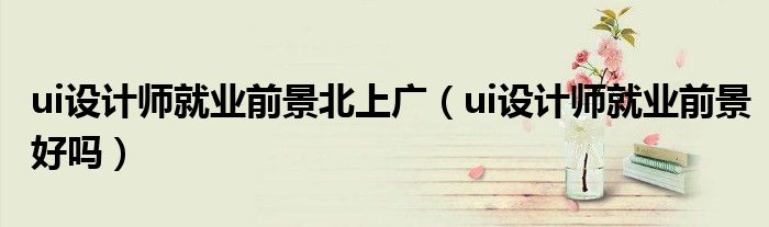 ui設(shè)計(jì)師就業(yè)前景北上廣(ui設(shè)計(jì)師就業(yè)前景好嗎)