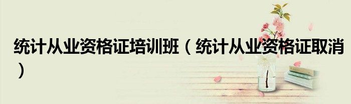 統(tǒng)計(jì)從業(yè)資格證培訓(xùn)班(統(tǒng)計(jì)從業(yè)資格證取消)
