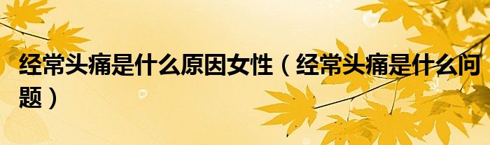 經(jīng)常頭痛是什么原因女性（經(jīng)常頭痛是什么問題）