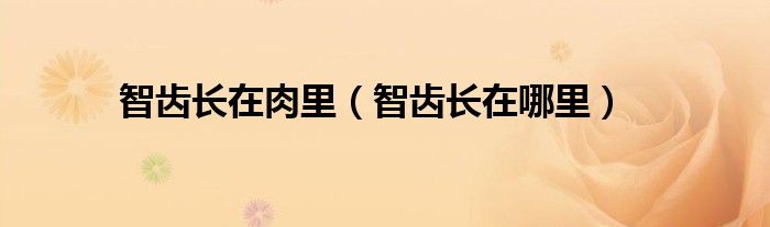 智齒長在肉里（智齒長在哪里）