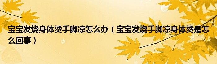 寶寶發(fā)燒身體燙手腳涼怎么辦（寶寶發(fā)燒手腳涼身體燙是怎么回事）