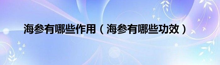 海參有哪些作用（海參有哪些功效）