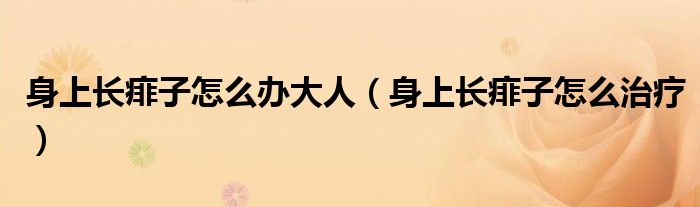 身上長(zhǎng)痱子怎么辦大人（身上長(zhǎng)痱子怎么治療）