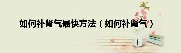 如何補腎氣最快方法（如何補腎氣）