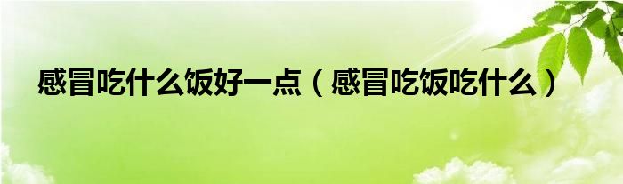 感冒吃什么飯好一點(diǎn)（感冒吃飯吃什么）