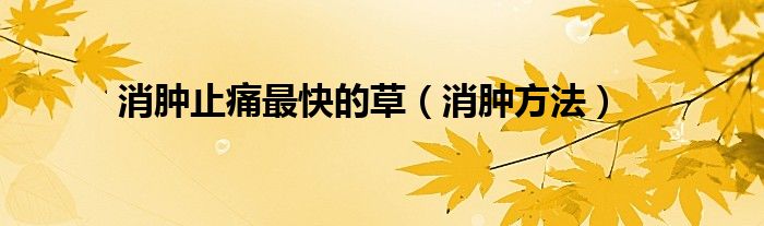消腫止痛最快的草（消腫方法）