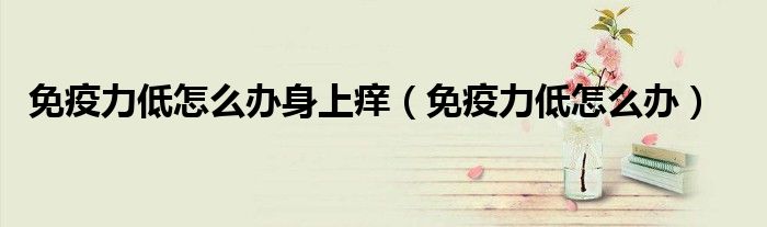 免疫力低怎么辦身上癢（免疫力低怎么辦）