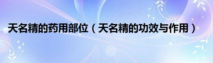 天名精的藥用部位（天名精的功效與作用）