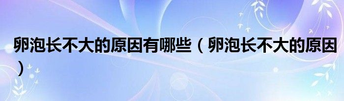 卵泡長(zhǎng)不大的原因有哪些（卵泡長(zhǎng)不大的原因）