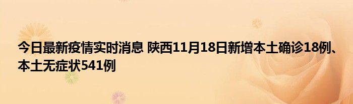 今日最新疫情實(shí)時(shí)消息 陜西11月18日新增本土確診18例、本土無癥狀541例