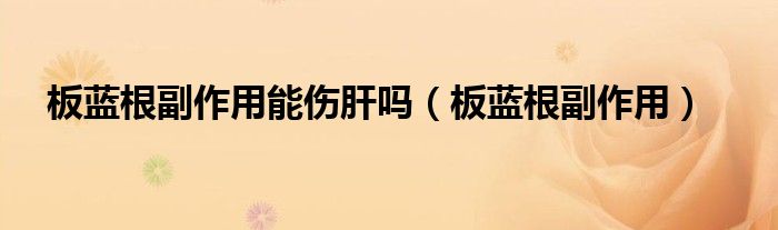 板藍(lán)根副作用能傷肝嗎(板藍(lán)根副作用)