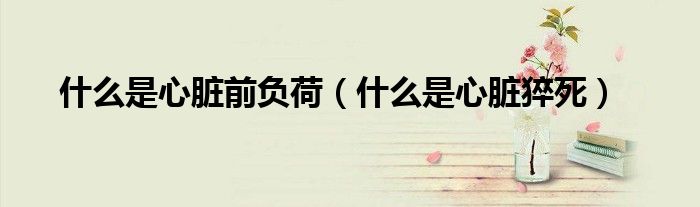 什么是心臟前負(fù)荷(什么是心臟猝死)