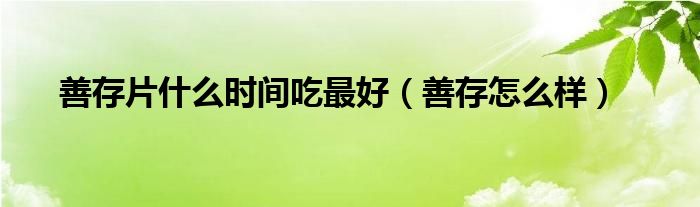 善存片什么時(shí)間吃最好（善存怎么樣）