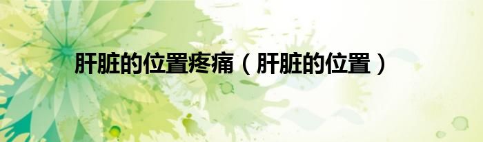 肝臟的位置疼痛（肝臟的位置）
