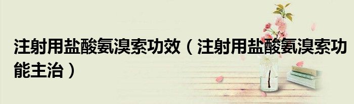注射用鹽酸氨溴索功效（注射用鹽酸氨溴索功能主治）