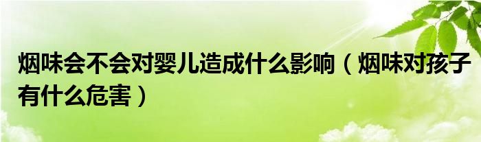 煙味會不會對嬰兒造成什么影響（煙味對孩子有什么危害）