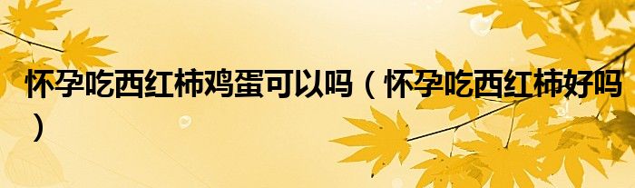 懷孕吃西紅柿雞蛋可以嗎（懷孕吃西紅柿好嗎）
