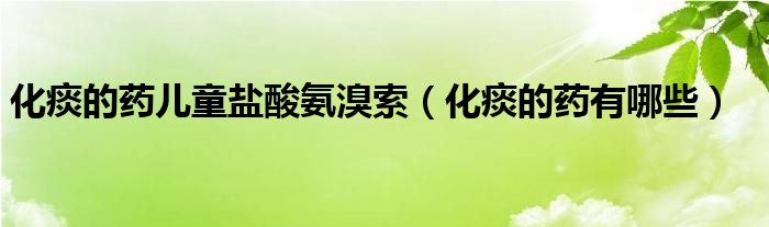 化痰的藥兒童鹽酸氨溴索（化痰的藥有哪些）