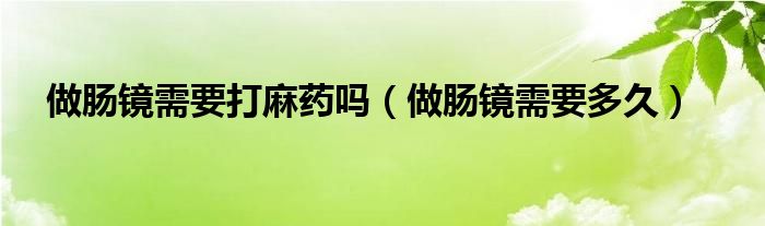 做腸鏡需要打麻藥嗎（做腸鏡需要多久）