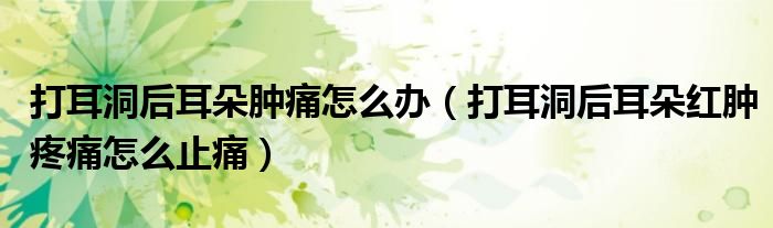 打耳洞后耳朵腫痛怎么辦（打耳洞后耳朵紅腫疼痛怎么止痛）