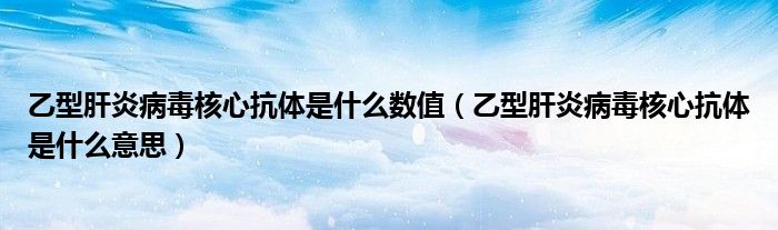 乙型肝炎病毒核心抗體是什么數(shù)值（乙型肝炎病毒核心抗體是什么意思）