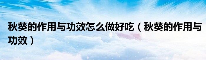 秋葵的作用與功效怎么做好吃（秋葵的作用與功效）