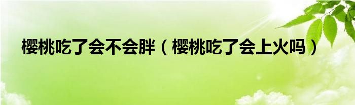櫻桃吃了會(huì)不會(huì)胖(櫻桃吃了會(huì)上火嗎)
