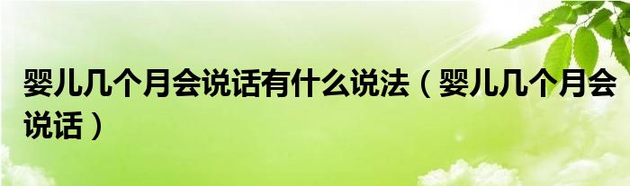 嬰兒幾個(gè)月會說話有什么說法（嬰兒幾個(gè)月會說話）