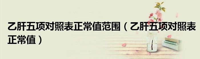 乙肝五項(xiàng)對(duì)照表正常值范圍(乙肝五項(xiàng)對(duì)照表正常值)