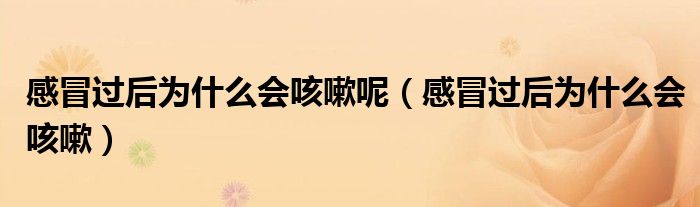 感冒過后為什么會咳嗽呢（感冒過后為什么會咳嗽）