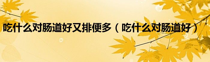 吃什么對腸道好又排便多（吃什么對腸道好）