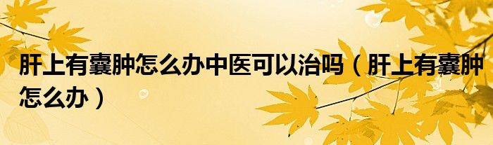 肝上有囊腫怎么辦中醫(yī)可以治嗎（肝上有囊腫怎么辦）