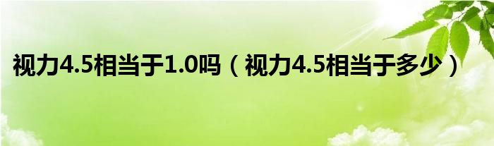 視力4.5相當(dāng)于1.0嗎（視力4.5相當(dāng)于多少）