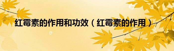 紅霉素的作用和功效（紅霉素的作用）
