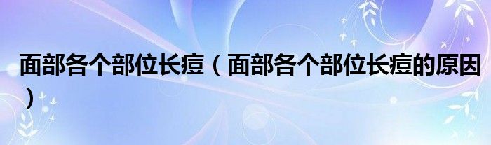 面部各個部位長痘（面部各個部位長痘的原因）