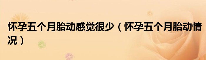 懷孕五個月胎動感覺很少（懷孕五個月胎動情況）