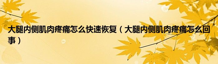 大腿內(nèi)側(cè)肌肉疼痛怎么快速恢復(fù)（大腿內(nèi)側(cè)肌肉疼痛怎么回事）