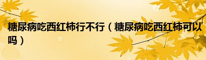 糖尿病吃西紅柿行不行（糖尿病吃西紅柿可以嗎）