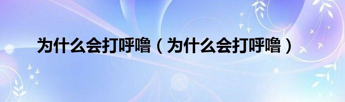 為什么會(huì)打呼嚕（為什么會(huì)打呼嚕）