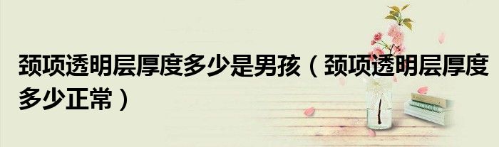 頸項透明層厚度多少是男孩（頸項透明層厚度多少正常）