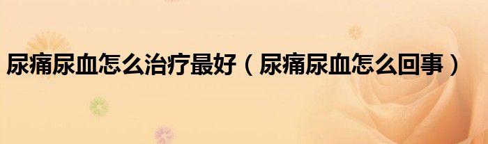 尿痛尿血怎么治療最好（尿痛尿血怎么回事）