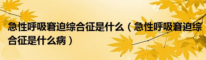 急性呼吸窘迫綜合征是什么（急性呼吸窘迫綜合征是什么?。?class='thumb lazy' /></a>
		    <header>
		<h2><a  href=