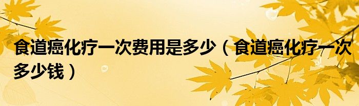 食道癌化療一次費用是多少（食道癌化療一次多少錢）